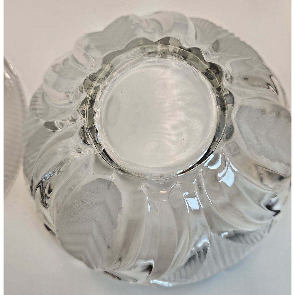 Crystal Clear/frosted Crystal Novellette II Pattern Lead‎ Crystal Candy Dish 9" - Picture 7 of 16